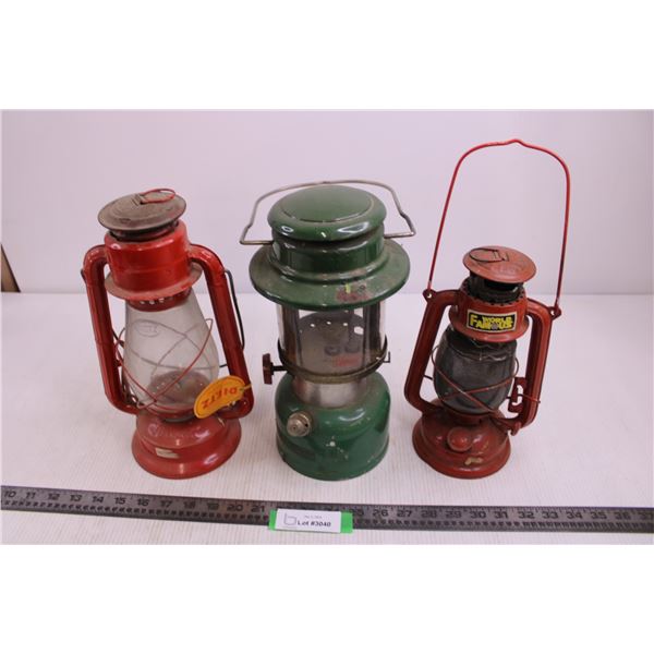 (3) Kerosene Lanterns (Coleman, Dietz)