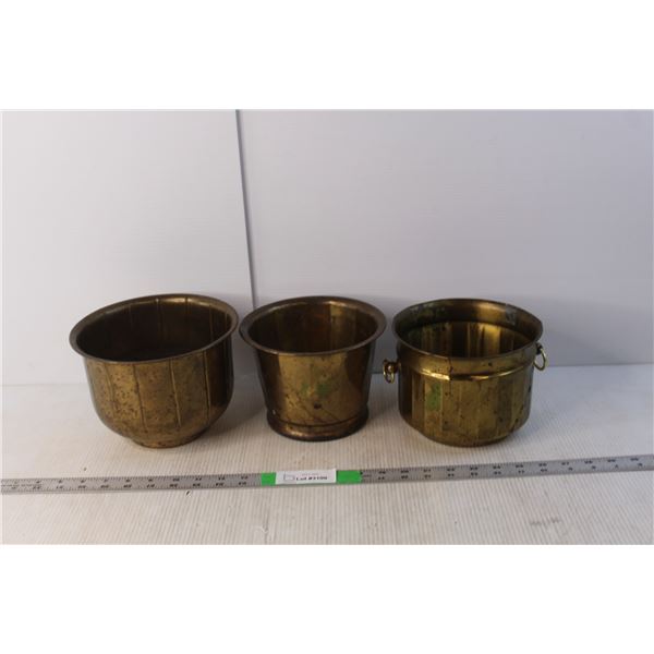 (3) Brass Containers