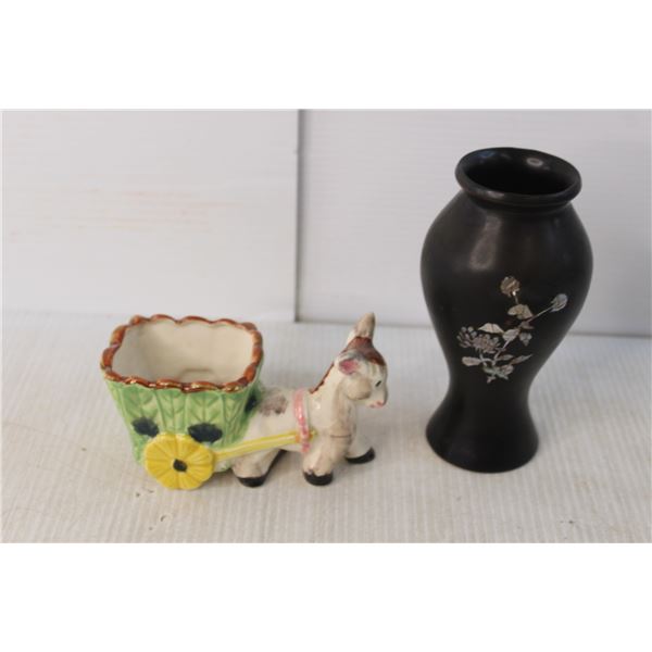 Small Vase & Donkey Figurine