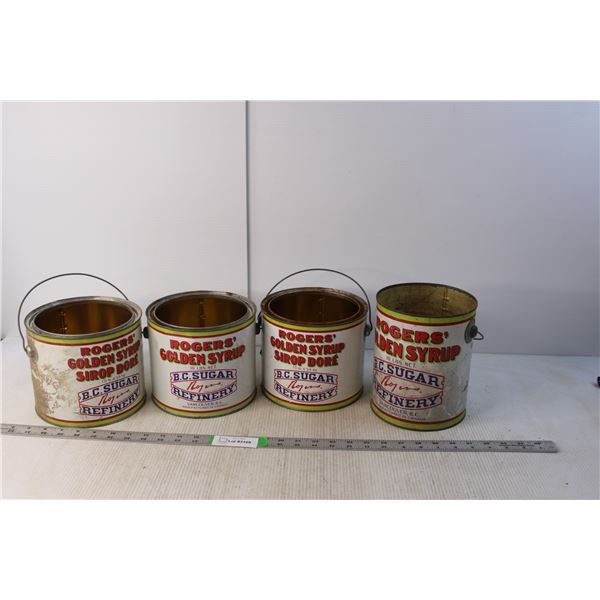(4) Rogers' Golden Syrup Cans