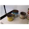 Image 4 : (6) Vintage Tin Cans & Wood Crate