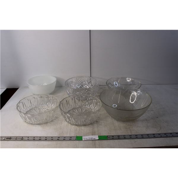 (6) Glass Serving Bowls
