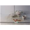 Image 1 : Tea Pot w/ Matching Cream and Sugar Set and Dairy Bottle Caps