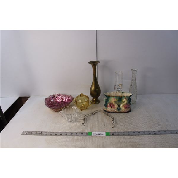 Bronze Vase, 1988 Olympic Champagne Glass, Misc.