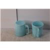 Image 2 : (2) Vintage Blue Delphite Pyrex Mugs