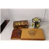 Image 3 : (4) Vintage Tins, (2) Cigar Boxes, Misc.
