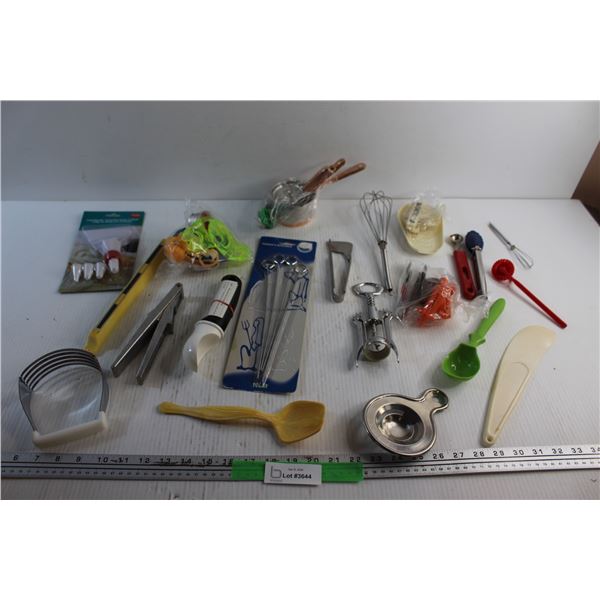 Metal Skewers, Garlic Press, Whisk, Wine Opener, Measuring Cups, Icing Bag Set, Tongs and Misc.