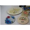 Image 2 : Assorted Ceramic/Chalk Decorations, Basket, Baseball Tin