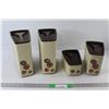 Image 1 : Set of 4 Retro Stacking Counter Top Canisters