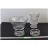 Image 1 : (2) Glass Candy Dishes, Glass Raised Vase, Glass Bowl