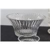Image 3 : (2) Glass Candy Dishes, Glass Raised Vase, Glass Bowl
