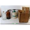 Image 1 : (2) Wooden Crates, (2) Glass Jugs, Sprayer