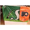 Image 1 : (2) Banners (Saskatchewan Roughriders/Pilsner 5' x 3', Philadelphia Flyers 1974-75 Stanley Cup Champ