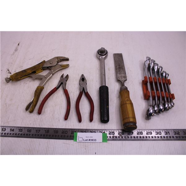 Variety Tools (Vise Grips, Socket Wrench, Wrench Set, Chisel, Snips, Cutting Pliers