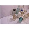 Image 3 : (7) Vintage Glass Insulators, Vintage Glass Pop Bottles (Coca-Cola, Sun Crest), Vintage Glass Salt S