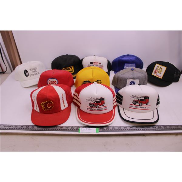 (11) Trucker Hats (New Holland, Esso, Louisville, Colt 45, Cat, Kramer Auctions)