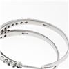Image 6 : Solid 14K White Gold 1.50 ctw Round Brilliant Diamond Circle Hoop Snap Earrings