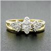 Image 2 : 14K TT Gold 0.70 ctw Marquise Diamond Solitaire Engagement Custom Wedding Ring S