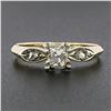 Image 2 : Antique Edwardian 14K TT Gold 0.53 ctw Cushion Peruzzi Cut Diamond Engagement Ri