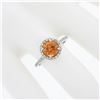 Image 3 : NEW 14K White Gold 2.33 ctw Round Spessartite Garnet Solitaire & Diamond Halo Ri
