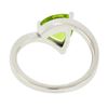 Image 6 : 14k White Gold 1.83cw Prong Set Trillion Cut Peridot Solitaire Bypass Ring