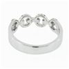 Image 6 : 14k White Gold 0.23 ctw Diamond Interlocking Open Circular Link Design Band Ring