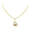 Image 1 : 0.04 ctw Diamond and Pearl Pendant & Chain - 14KT Yellow Gold