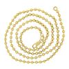 Image 3 : 14k Yellow Gold Long 22" 3mm Polished Round Bead Ball Link Chain Necklace
