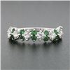 Image 2 : Vintage 18K White Gold 1.7 ctw Prong Large Round Diamond Emerald Wedding Band Ri