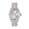 Image 2 : Rolex Ladies Quickset Stainless Steel 18K White Gold Diamond And Ruby Datejust W
