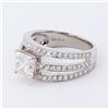 Image 2 : 1.62 ctw SI3 CLARITY CENTER Diamond 18K White Gold Ring (2.24 ctw Diamonds)