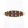 Image 1 : Antique Victorian 18K Gold 1.0 ctw Graduating Old Cut Red Spinel 5 Stone Band Ri