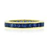 Image 4 : Vintage 18k Gold 3 ctw GIA French Square Cut Sapphire Channel Eternity Band Ring