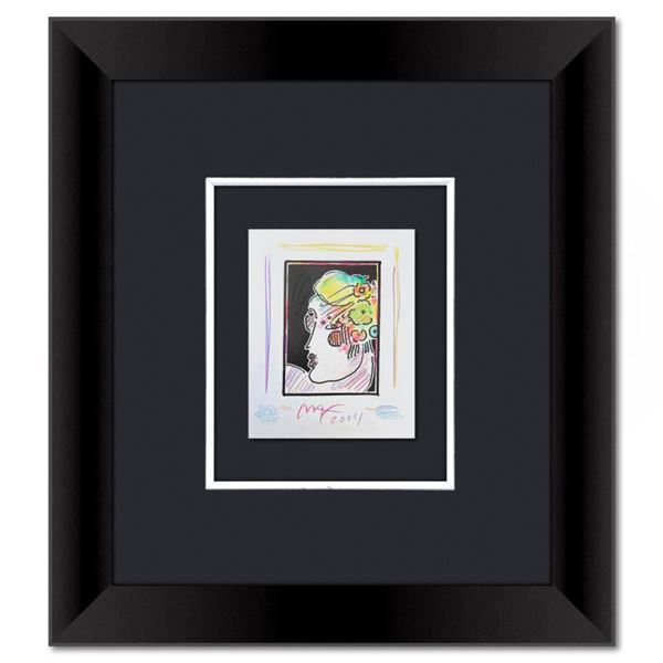 Lady with Profile and Flowers III by Peter Max