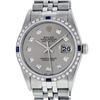Image 2 : Rolex Mens Stainless Steel Gray Diamond And Sapphire 36MM Datejust Wristwatch