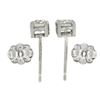 Image 4 : Antique Platinum .78 ctw Old European Diamond 4 Prong Basket Classic Stud Earrin