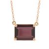 Image 2 : NEW 14k Rose Gold 1.97 ctw Rectangular Step Cut Garnet Solitaire Pendant Necklac