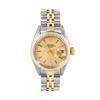 Image 2 : Rolex Ladies Two Tone Champagne Index Fluted Bezel Date Wristwatch With Rolex Bo
