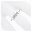 Image 3 : 14k White Gold 0.22 ctw Round Prong Diamond Squared Setting 3 Stone Promise Ring
