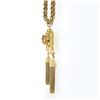 Image 5 : Vintage Victorian Revival 14K Gold Hand Engraved Diamond Tassel Pendant Necklace