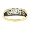 Image 7 : Antique 14k Two Tone Gold 0.50 ctw Old Cut Pave Set Diamond Wide Band Ring