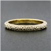 Image 2 : Antique 18k Yellow Gold Detailed Floral & Wavy Work Eternity Stack Band Ring