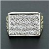 Image 2 : FIERY Men's 14K Gold 1.44 ctw Round Brilliant Pave Diamond Open Platter Ring