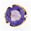 Image 4 : Retro Vintage Handmade 14k Rose Gold 13.7mm Synthetic Alexandrite Solitaire Ring