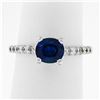 Image 1 : NEW 14K White Gold 1.30 ctw GIA Oval Sapphire Solitaire & Diamond Engagement Rin