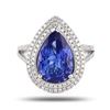 Image 2 : 3.58 ctw Tanzanite and 0.54 ctw Diamond Platinum Ring