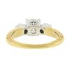 Image 6 : 14K TT Gold Prong Round Brilliant Moissanite 3 Stone Scroll Work Engagement Ring