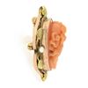 Image 6 : Antique Art Nouveau 10k Gold Carved Coral Cameo w/ Leaf Frame Pin Brooch Pendant