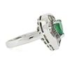 Image 5 : 14k White Gold 2.20 ctw GIA Pear Colombian Emerald Baguette Diamond Ballerina Ri