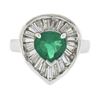 Image 6 : 14k White Gold 2.20 ctw GIA Pear Colombian Emerald Baguette Diamond Ballerina Ri